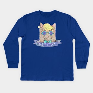 HIPESTER CAT Kids Long Sleeve T-Shirt